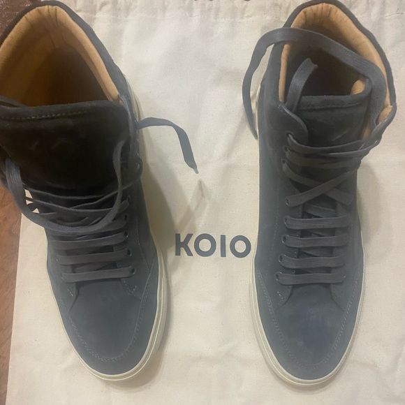Kolo Other - Kolo Italy Gray Suede Lace Up High Top Shoes Mens Size US 9 EUR 42